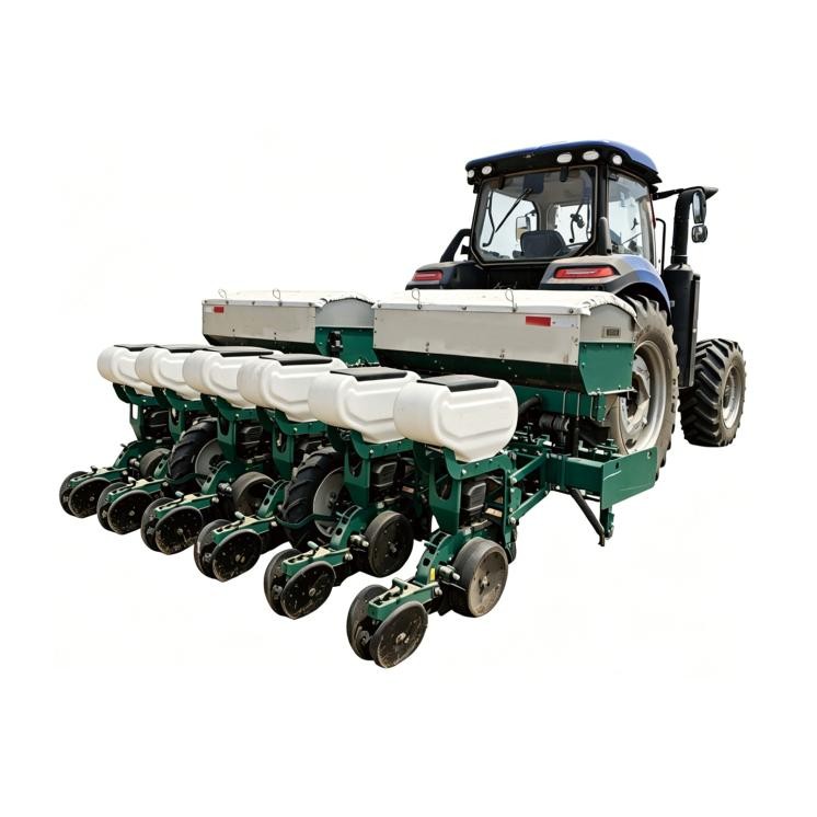 Tractor pulling a multi-row precision planter