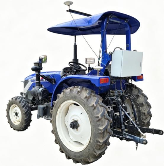 Tractor with rear three-point hitch