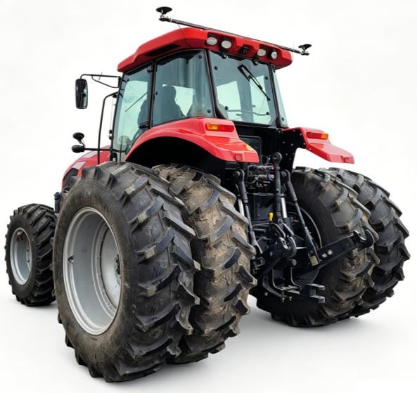 Large tractor with rear three-point hitch