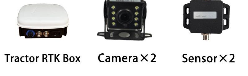 Tractor RTK box, cameras and sensors used for work quality monitoring